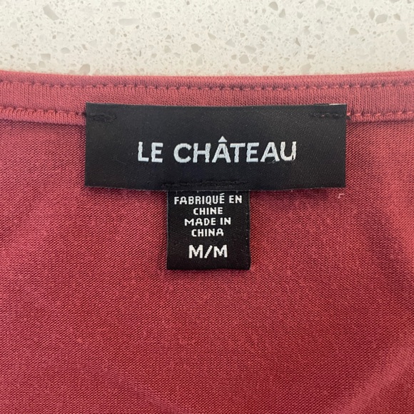 Le Chateau Rose Pink Faux-Wrap Long Sleeve Blouse EUC - Picture 7 of 8